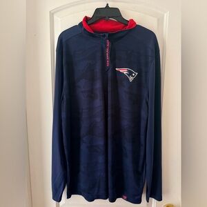 New England Patriots Quarter-Zip Pullover Navy Blue Camo Long Sleeve  Men's  XL